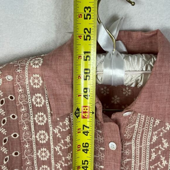 Zara Dress Women's Small Midi Embroidered Balloon Sleeve Malina Button Up - Picture 10 of 11